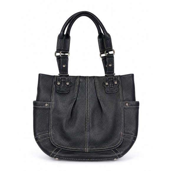 Tignanello Handbags - Tignanello Vintage Y2K Gray Pebbled Genuine Leather Shoulder Bag Purse